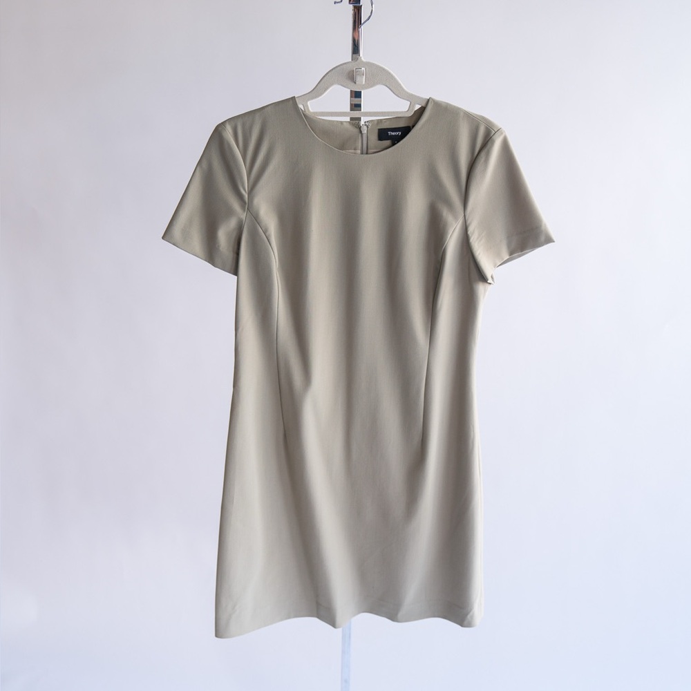 THEORY Beige Short Sleeve Dress - Picture 6 of 7